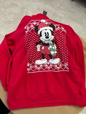 Disney Red Mickey Mouse Holiday Crewneck